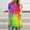 Green, variant on Women Tie Dye VNeck Shirts Summer Vintage Tunic Tops Fashion Casual Swing Short Sleeve Shirts Blouse Soft Tee,Purple,XL