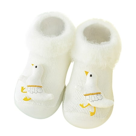 

TAIAOJING Baby Toddler Floor Sock Shoes First Walkers Cute Cartoon Animals Thickened Warm Antislip Prewalker Sneaker Non-Slip Shoe