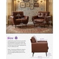thumbnail image 3 of LAZZO Tufted Leather Accent Chair, Mid-Century Modern Upholstered Armchair for Living Room and Bedroom, Brown, 3 of 7