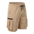 thumbnail image 3 of uikmnh Mens Sweatpants Men's Pants Cargo Shorts Men's Short Trousers Summer Work Trousers Elastic Waist Sports Trousers Outdoor Leisure Trousers with Pockets Size:2XL, 3 of 8