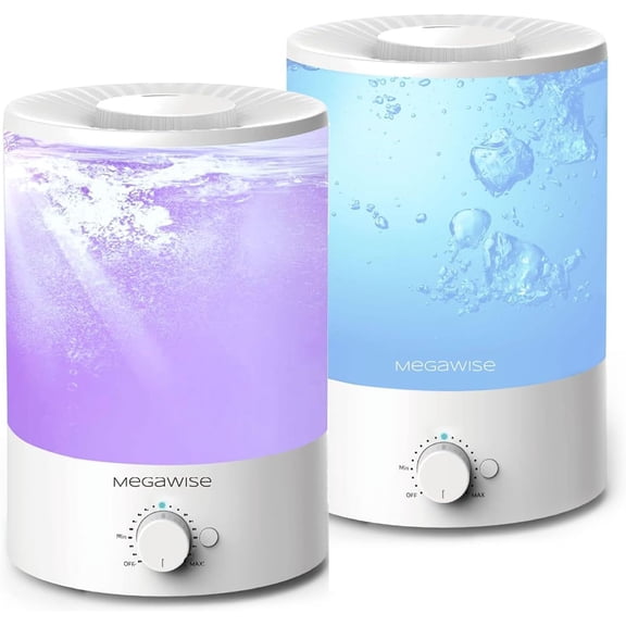2 pack 3.5L Ultrasonic l Mist – Top-Fill, Essential Oil Diffuser, Quiet Operation, Night Light, Auto Shut-Off for Home & Office (2)