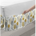 thumbnail image 2 of Oriental Bed Skirt, Abstract Geometric Flowers Zebra Prints Circles Palm Leaves, Elastic Bedskirt Dust Ruffle Wrap Around for Bedding Decor, 4 Sizes, Earth Yellow Pale Grey, by Ambesonne, 2 of 2