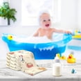 thumbnail image 5 of SKYSONIC Cool Cat Baby Muslin Washcloths Face Towel, Hohoho Burp Cloths Cotton Wipes 5 PCS Infant Wash Cloth for Newborn Boys Girls 12"x12", 5 of 7