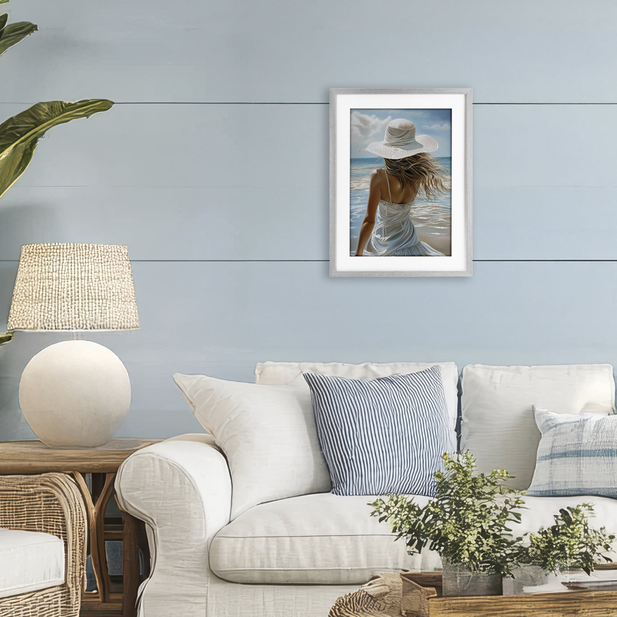 Stupell Industries Seaside Breeze & Flowing Dress Gray Framed Print Under Glass, design by Imagine It Images