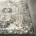 thumbnail image 5 of BoutiqueRugs Newalla Bohemian Oriental Medallion Area Rug - Farmhouse Traditional Floral Carpet for Living Room, Bedroom - Gray, Blue, Cream - 7'10" Square, 5 of 19