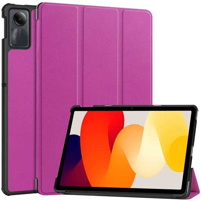 For Xiaomi Redmi Pad SE Tablet Case 2023 PU Leather Tri-Folding Stand Magnetic Shell for Xiaomi Redmi Pad SE 11 Inch Case Cover Purple Redmi Pad SE 11 inch