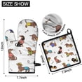 thumbnail image 6 of Dachshund Footprint Bone Kitchen Oven Mitt and Pot Holder Sets 4 Pcs for Baking, Cooking and Grilling, Heat Resistant Up To 392 °F, 6 of 7