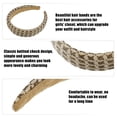 thumbnail image 4 of Unique Bargains 1 Pcs Tweed Padded Headband Fashion Hairband for Woman Non Slip Knitted Check Pattern White, 4 of 7