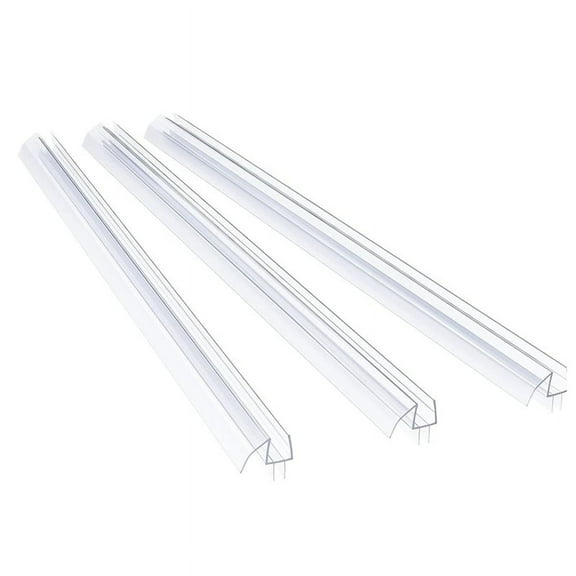 Shower Door Bottom Seal 3 Section Sectional Installation Kit Frameless Glass - for 3/8inch