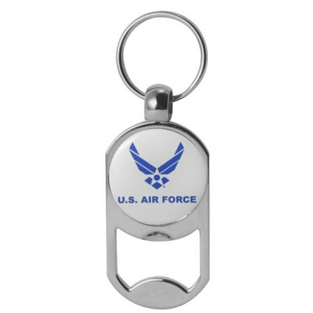 Keychain Air - US Air Force Symbol Dog Tag Bottle Opener Military Keychain 1-1/8 Inch by 2 Inches