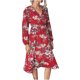 thumbnail image 4 of Vestido ajustado de manga larga con estampado de cuello en V informal para mujer a la moda Pompotops hdfakjf6906, 4 of 8