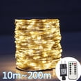 thumbnail image 2 of Guirnalda de luces LED de 100 m con alambre plateado para exteriores, calle, árbol de Navidad, terraza, decoración de fiesta, 2 of 5