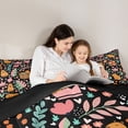 thumbnail image 4 of Erosebridal Animal Capybara Twin Bedding Sets 7-Piece For Boys Girls,Chic Floral Flowers Leaves Bedding Comforter Set For Kids Teens,Black Reversible, 4 of 6