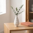 thumbnail image 5 of Unique Bargains Matte Chubby Bud Flower Vase with Wide Opening Ribbed Decorative White, 5 of 6