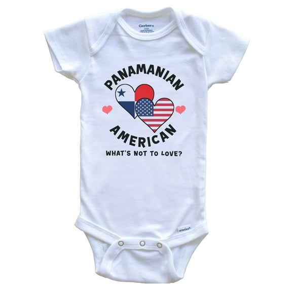 Panamanian American What's Not To Love Heart Flags Baby Bodysuit