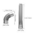 thumbnail image 2 of Toyvian 3Pcs Stainless Steel Stove Flue Elbow Pipe Set 90 Degree Connector for Home Vent, 2 of 8