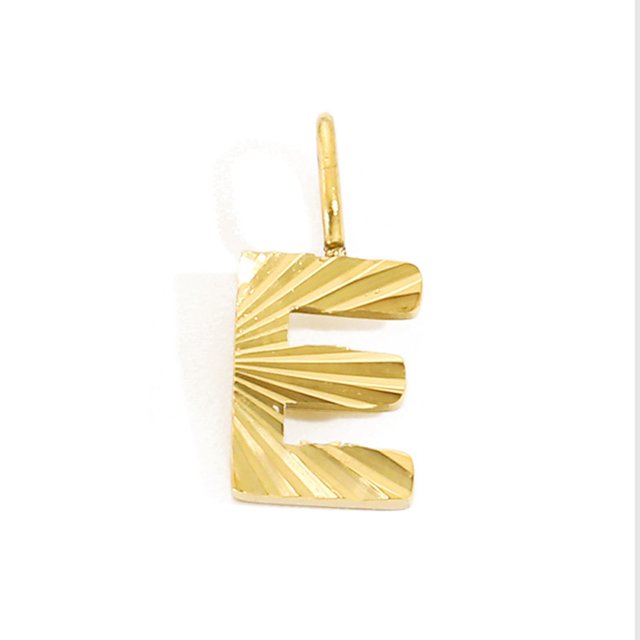Accesorio del alfabeto de flores, colgante para collar con nombre, letra ondulada, dijes de acero inoxidable, colgantes a rayas de 10mm de diámetro, 1 pieza