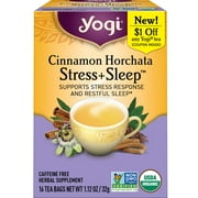Yogi Tea Cinnamon Horchata Stress + Sleep, Caffeine-Free Herbal Tea Bags, 16 Count
