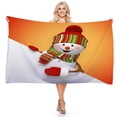 thumbnail image 4 of Toalla de playa Rectangular con dibujos animados navideños, muñeco de nieve, diseño impreso Digital, toallas de baño, regalo de viaje para acampar, niños y adultos, 4 of 4