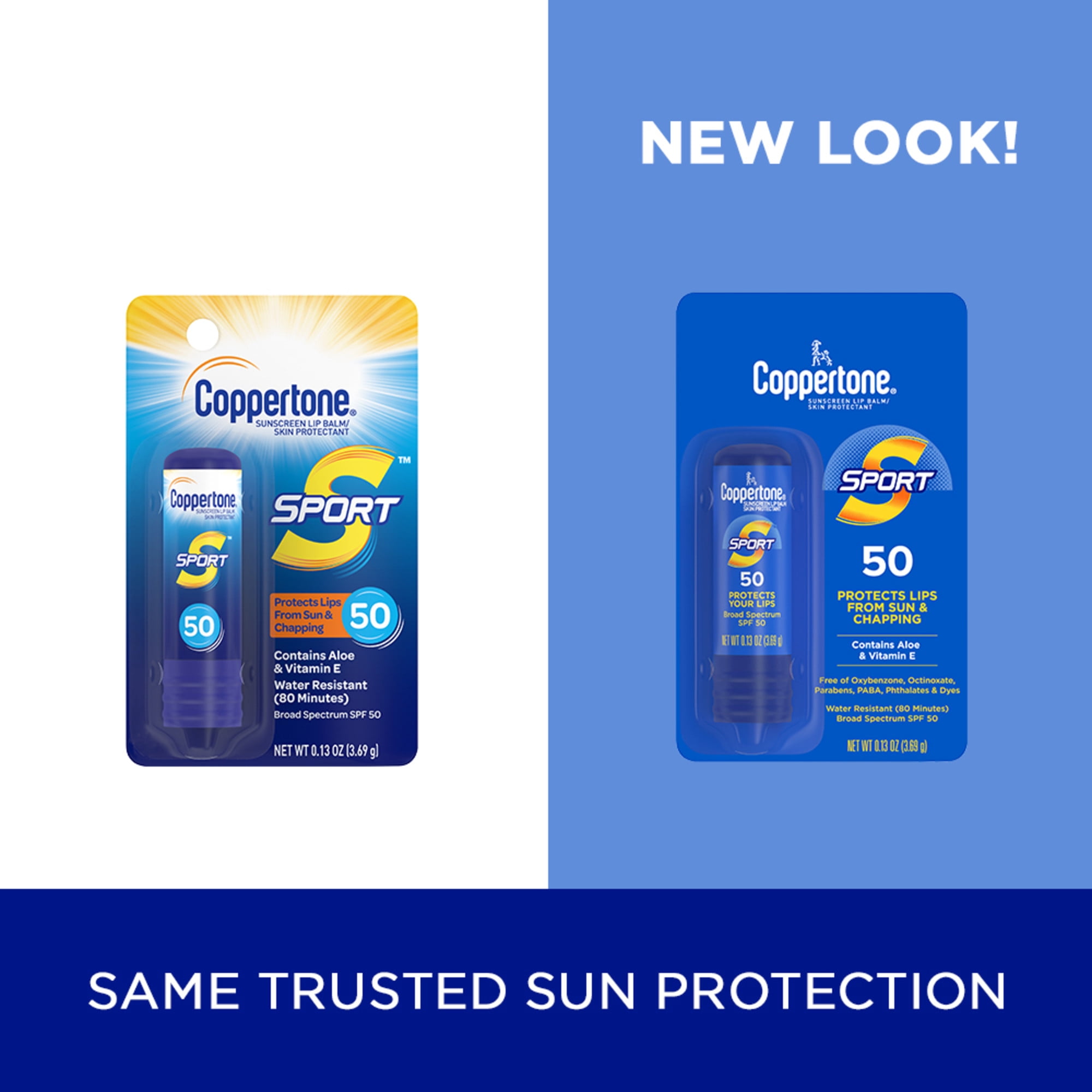 Coppertone Sport SPF 50 Sunscreen Lip Balm, Lip Sunscreen, Lip Balm with SPF, 0.13 oz