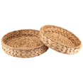 thumbnail image 1 of 2 Pcs Plateau Rond Tressé en Jacinthe d'Eau de Mer Ensemble 33cm + 28cm Bol à Fruits, 1 of 10