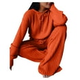 thumbnail image 1 of Conjunto informal de dos piezas con capucha y manga larga para mujer, de color liso - Material de poliéster, tallas S-XXL, adecuado para ropa deportiva de primavera/otoño, 1 of 8