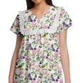 thumbnail image 3 of Moomaya Printed Short Sleeve Nightdress For Ladies Button Placket Nightwear, 3 of 5