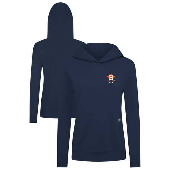 Women's Levelwear Navy Houston Astros Cooperstown Collection Relay Core Logo Pullover Hoodie