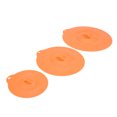 thumbnail image 2 of Hukapapa 3 tapas reutilizables de silicona para cuencos, cubiertas de almacenamiento de alimentos, reemplazos de utensilios de cocina (naranja), 2 of 8