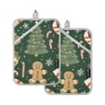thumbnail image 7 of Yayeee Pot Holders Kitchen Heat Resistant with Pocket 7"x9.8" Cotton Oven Cooking Hot Pads, Christmas Cartoon Gingerbread Pattern, 7 of 7