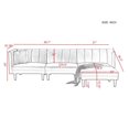 Aukfa Velvet Sectional SofaModern Futon Sofa SleeperLight Grey