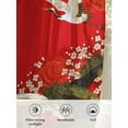 thumbnail image 6 of Sheer Curtains 63 inches Long, Classic Animal Crane Pine Golden Moire Red Backdrop Light Filtering Sheer Window Curtains Rod Pocket Voile Drapes for Bedroom Living Room, 52"W x 63"L 2 Panels, 6 of 7