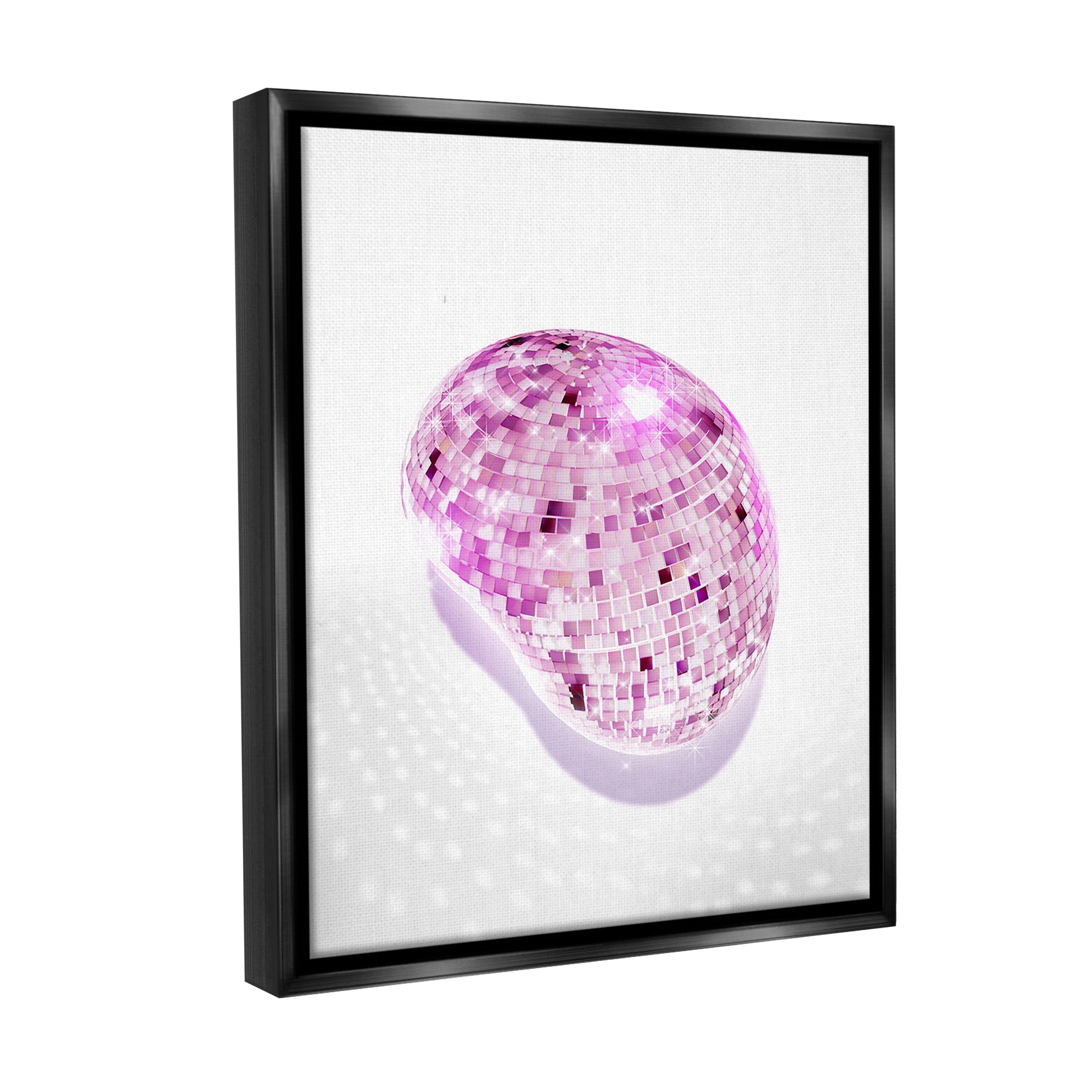 Stupell Industries Modern Disco Ball Shining Abstract Painting Black Floater Framed Canvas Art Print Wall Art, 25 x 31