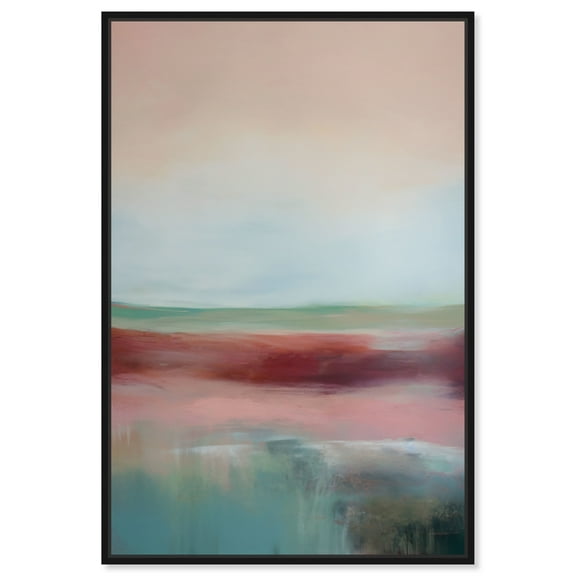 Firestone Valley Beach Life Inspired Pastel Color Canvas Wall Art by Art Remedy, Black Floater Frame, 10"x15"