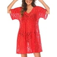 thumbnail image 3 of Inevnen Women's Swimsuit Beach Cover Up Lace Bikini Beachwear Sheer Bathing Suit Coverups, 3 of 4