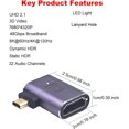 thumbnail image 2 of HUGFEGWE 2 Pack 8K UHD Micro HDMI Adapter, 48Gbps 3D Micro HDMI 2.1 Version Converter, Right Angle Micro HDMI 2.1 Male to HDMI 2.1 Female Extension Adapter Extender Connector Coupler CJ25311-4366, 2 of 3