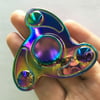 Rainbow Stainless Metal Tri Hand Spinner Fidget Bearing EDC Desk Toy Gyro Finger