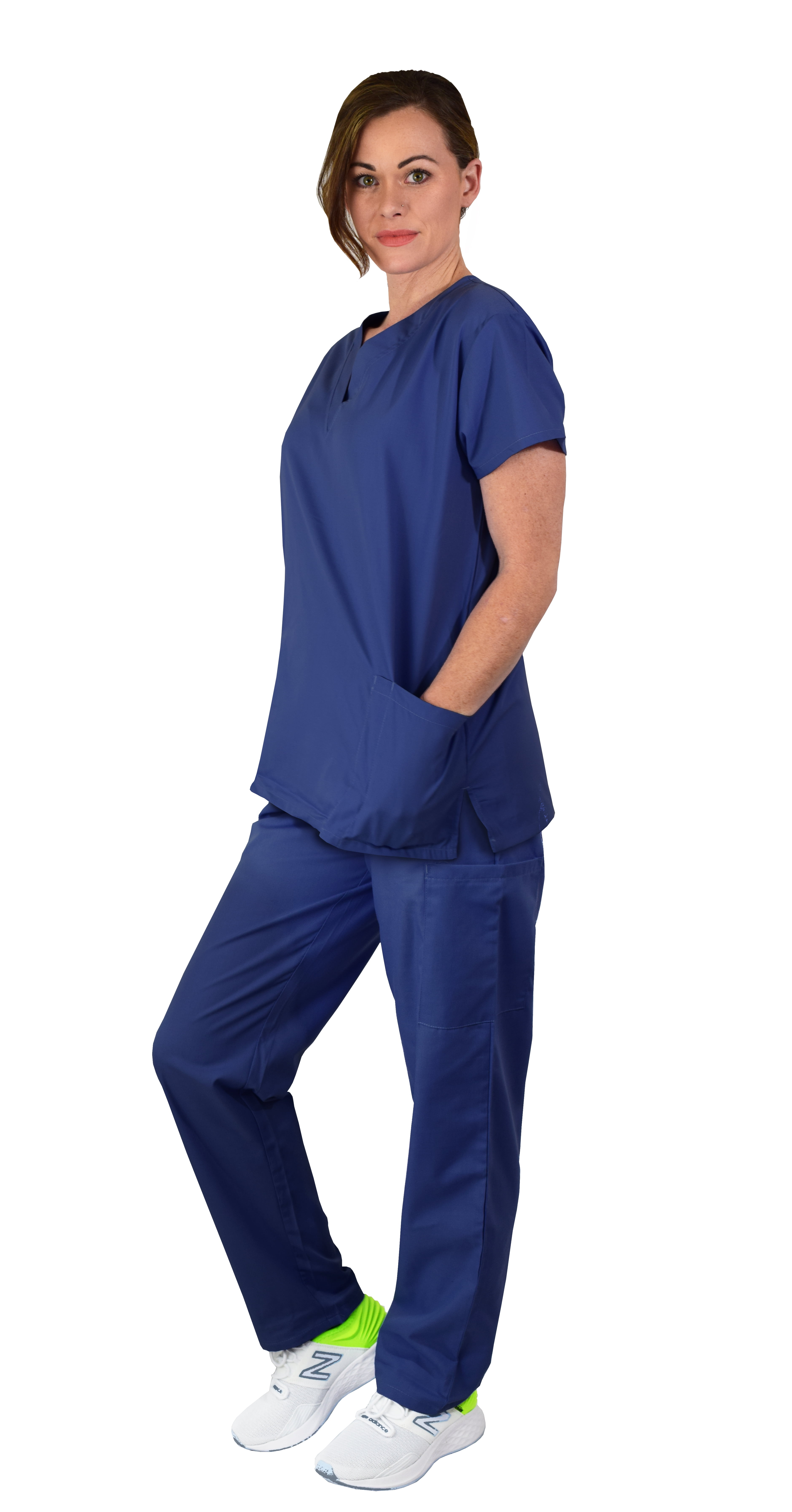 Mens Scrub Set Doctor Nurse Hospital Medical Uniform V-Neck Tops with Long Pants