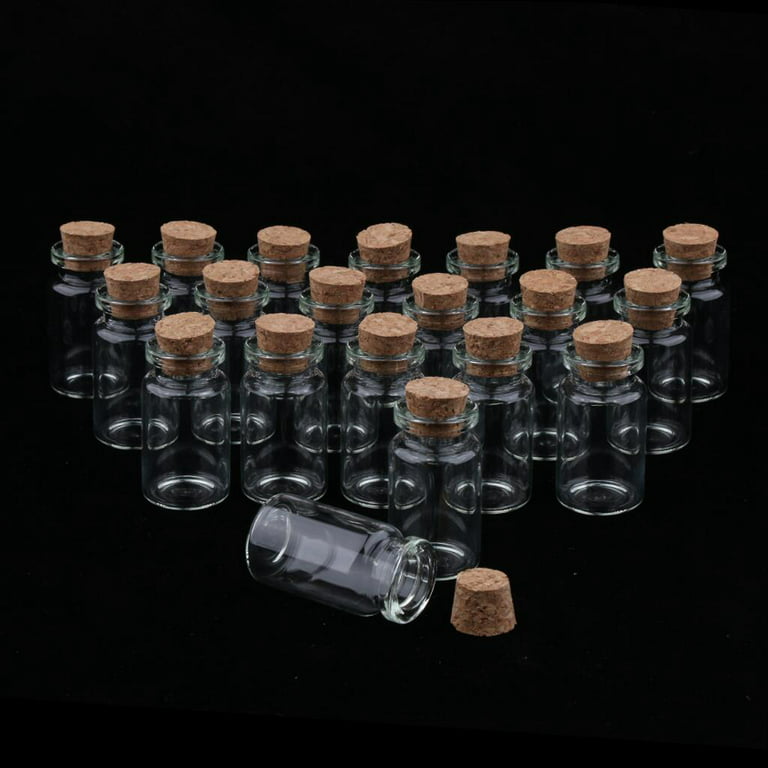 Neutral 20 Pack Mini Square Shap Glass Empty Bottle with Cork Top,Miniature  Glass Bottle, Empty Sample Jars Small