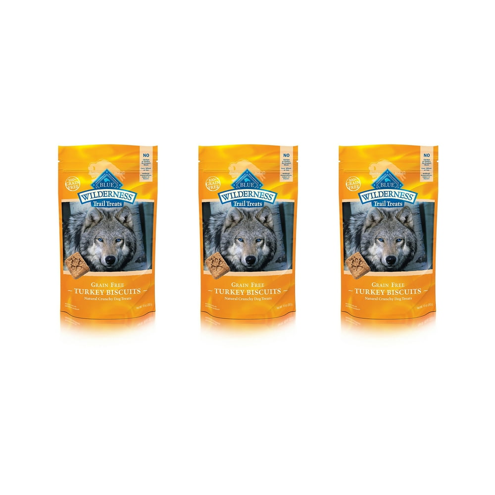 BLUE Wilderness Trail Treats Turkey Biscuits for Dogs 3 Pack