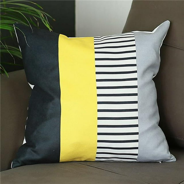 HomeRoots 399396 Coussin Géométrique à Rayures Mixtes&44; Couleur Multi