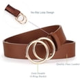 thumbnail image 3 of 2 Women Belts for Jeans with Fashion Double O-Ring Buckle and Faux Leather, 3 of 7