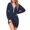 Dark Blue, variant on Ekouaer Womens Nightshirt Long Sleeve Button Down Nightgown V-Neck Sleepwear Pajama Dress