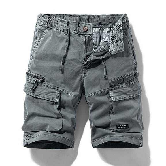 Men's Cargo Shorts Casual Multi Pocket Relaxed Fit Cargo Pants Outdoor Loose Drawstring Straight Leg Shorts Pants