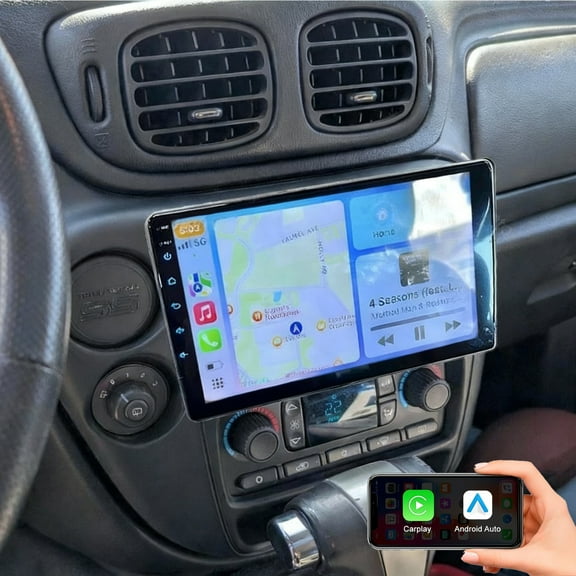 iSpchen 4G 64G Car Radio for Chevrolet Trailblazer 2002-2009, 10.1" IPS Touch Screen Car Stereo with Wireless CarPlay Android Auto, Bluetooth/FM/GPS/DSP/SWC Backup Camera