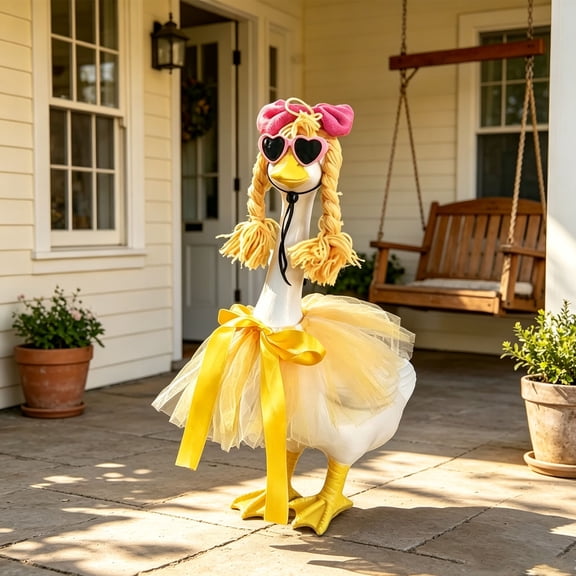 Viflosae Porch Goose Clothes 18/23 inch Spring Porch Goose Clothes, Garden Outfit