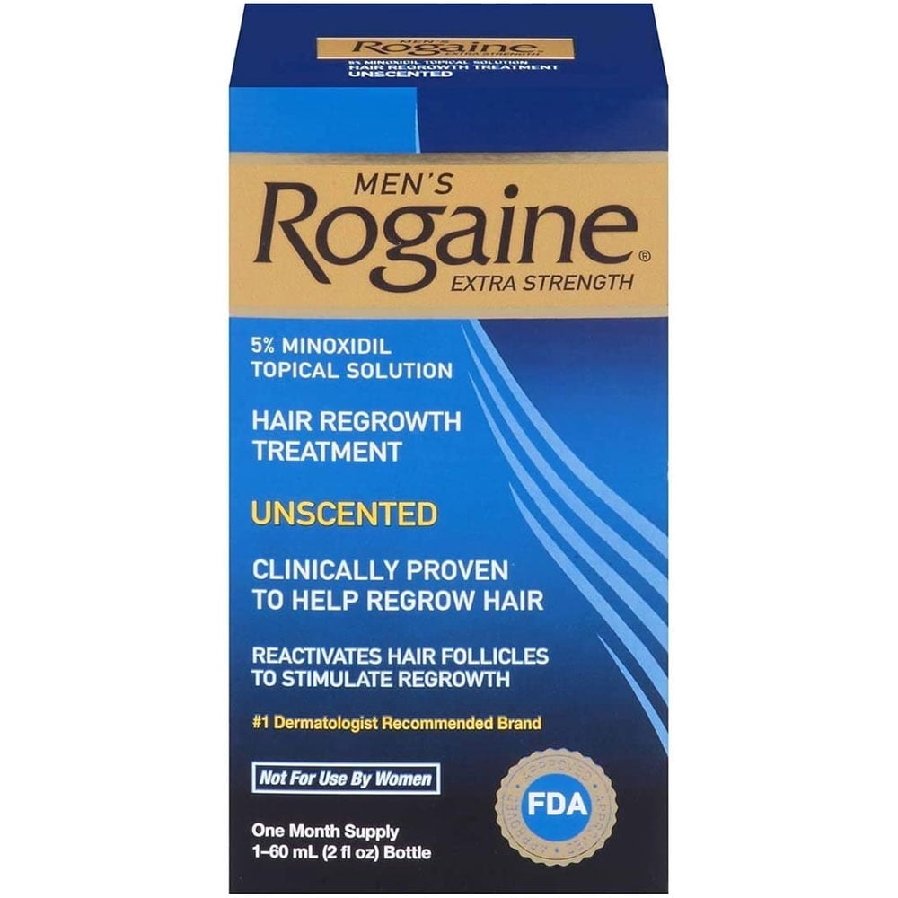 Rogaine Hair Regrowth Treatment, Men's, Extra Strength, Unscented 2 Oz,Pack of - Walmart.com