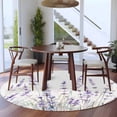 thumbnail image 3 of Round Rugs 5Ft, Lavender Floral Round Area Rug Washable Indoor Throw Carpet, Spring Flowers Botanical Plants Soft Non Slip Circle Rug for Cabinet Bathroom Home Decor Aesthetic, 3 of 8