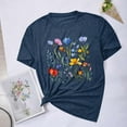 thumbnail image 2 of Birdeem Blouses pour Femmes Blouses Imprimées Fleurs Manches Courtes Col Rond Haut, 2 of 12