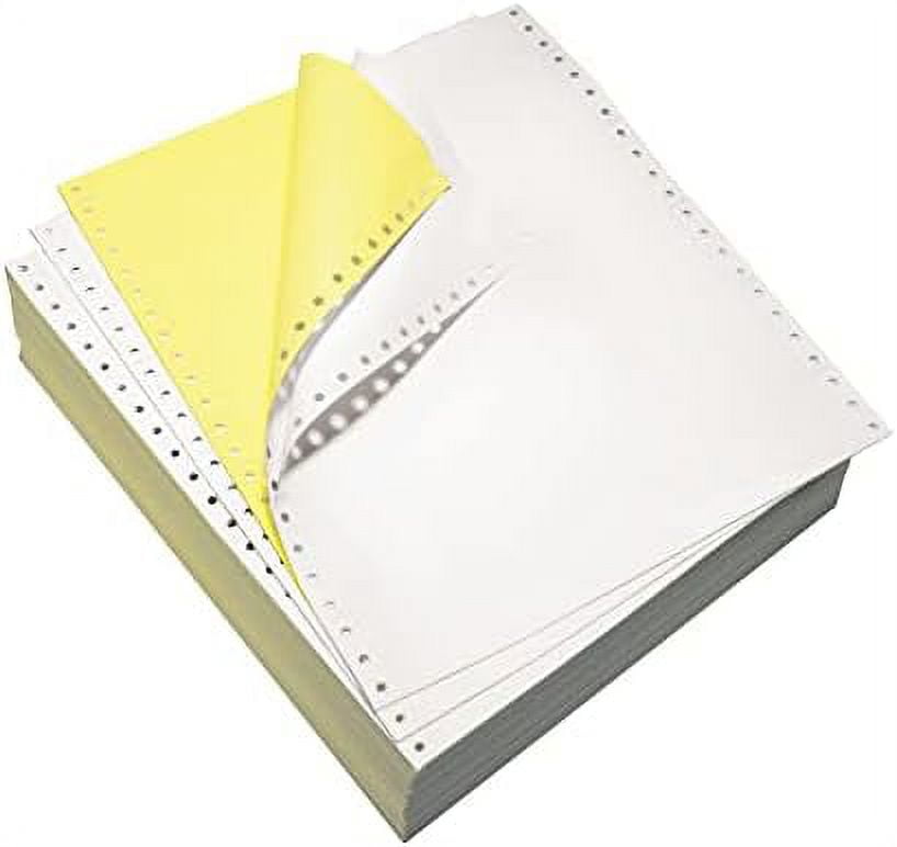 Continuous Form Paper, 2-Part, Carbonless, 9 1/2" X 11", White/Canary ...
